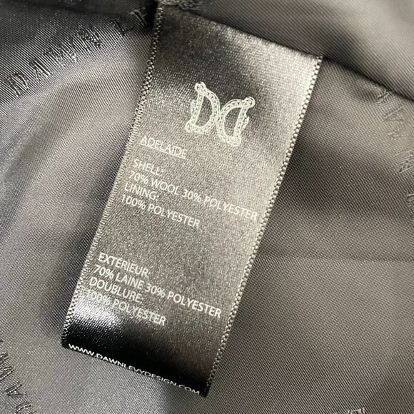 DAWN LEVY {S} Car Coat Navy Blue Bouclé Wool Blend Shawl Collar "Adelaid… - Picture 7 of 9